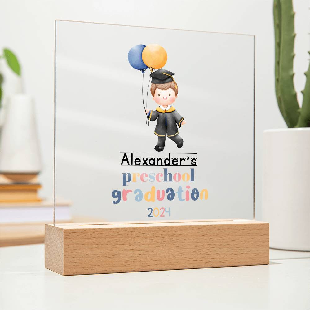 Personalized Preschool Graduation LED Plaque Gift-[Heartfelt Family Gift]