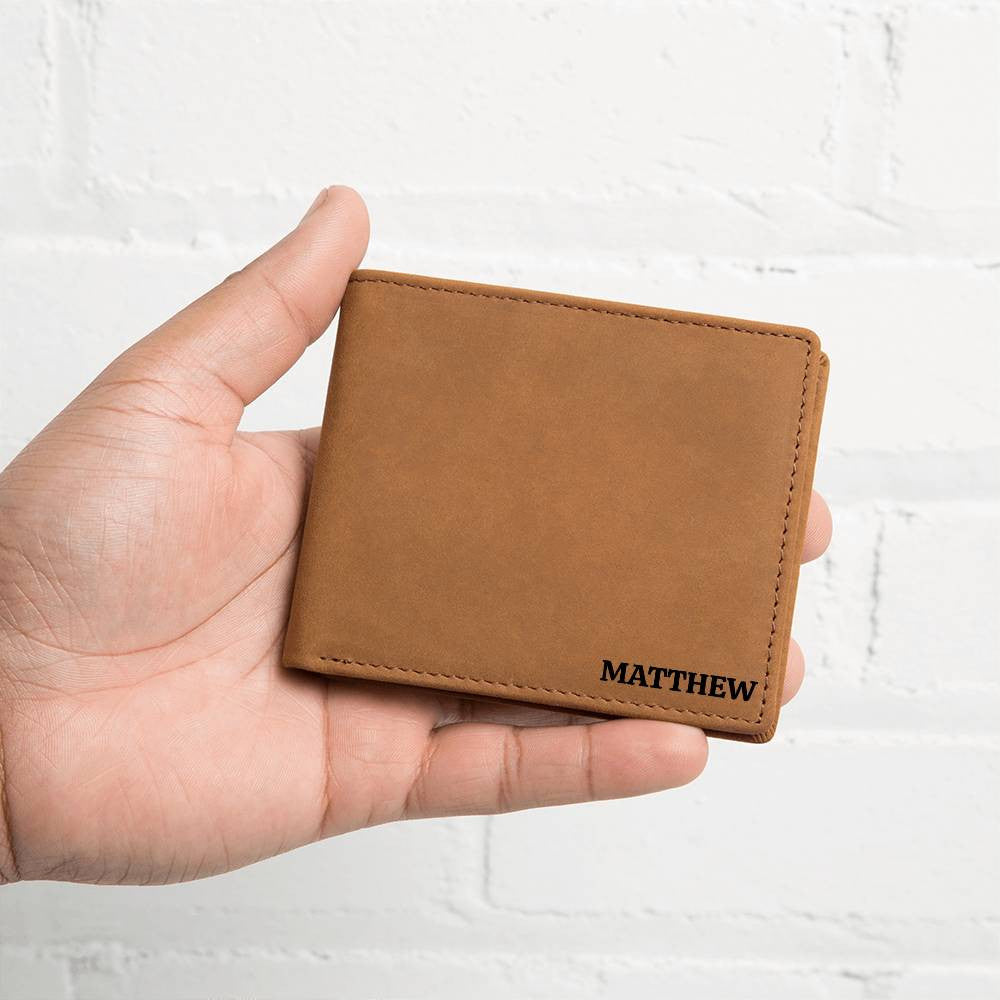 Personalized Men's Leather Wallet-[Heartfelt Family Gift]