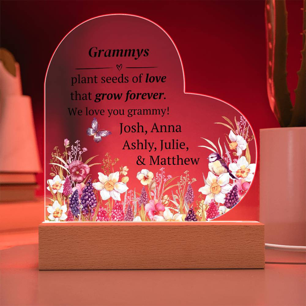 Grammy LED Heart Lighted Plaque-[Heartfelt Family Gift]