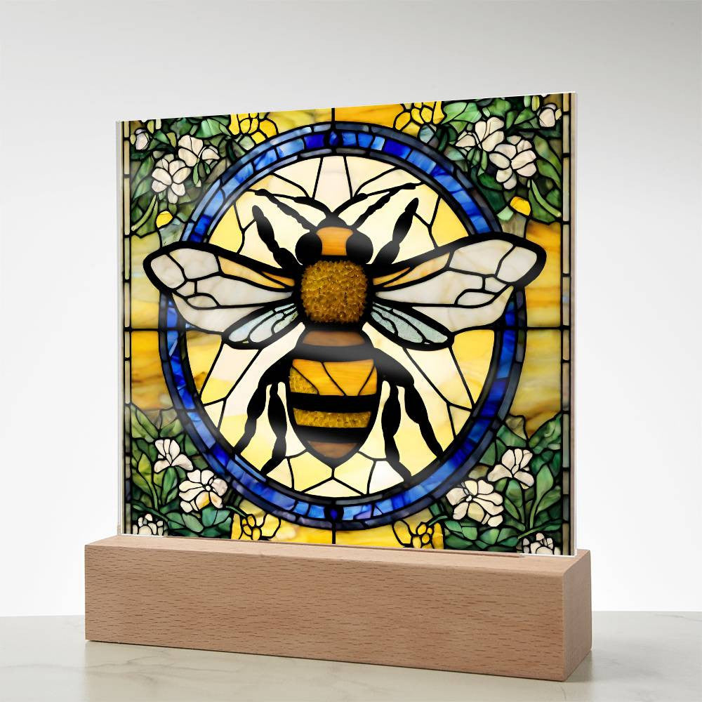 Beekeeper Bee Acrylic Square Plaque-[Heartfelt Family Gift]