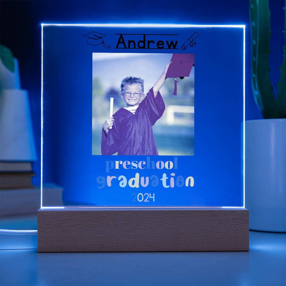 Preschool Graduation Lighted Acrylic Plaque-[Heartfelt Family Gift]