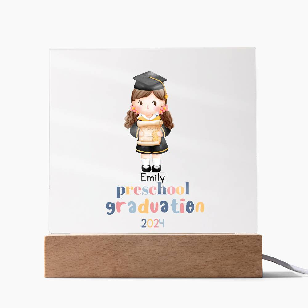 Personalized Preschool Graduation LED Plaque Gift-[Heartfelt Family Gift]