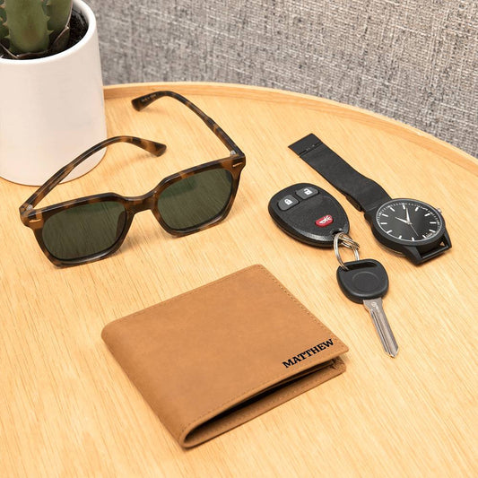 Personalized Men's Leather Wallet-[Heartfelt Family Gift]