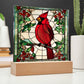 Faux Stained Glass Cardinal Acrylic Plaque Memorial and Remembrance Gift for Loss of Loved One Home Decor for Cardinal Lovers Red Bird-[Heartfelt Family Gift]