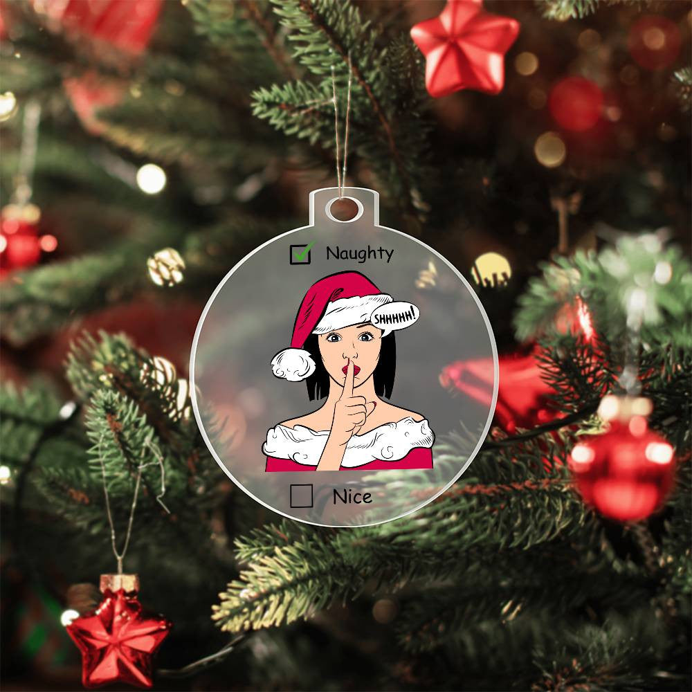 Naughty or Nice Couple Gift - Funny Christmas Ornament for Husband Acrylic Tree Decoration-[Heartfelt Family Gift]