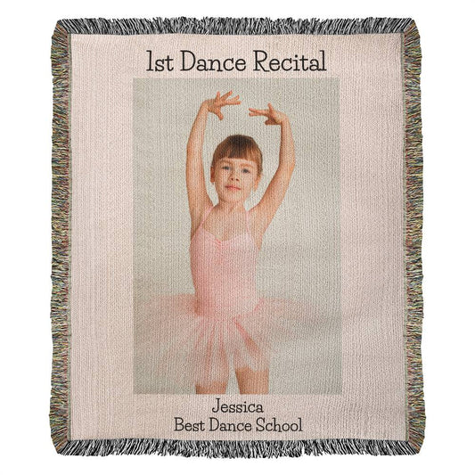 Personalized Dance Recital Photo Blanket Ballet Heirloom Woven Portrait-[Heartfelt Family Gift]