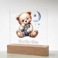 Teddy Bear Night Light, Boys Bedroom Decor, Nursery Room, Babies Room, Childs Nightlight, Babys nitelight, baby shower gift, Lighted Plaque Table Lamp-[Heartfelt Family Gift]
