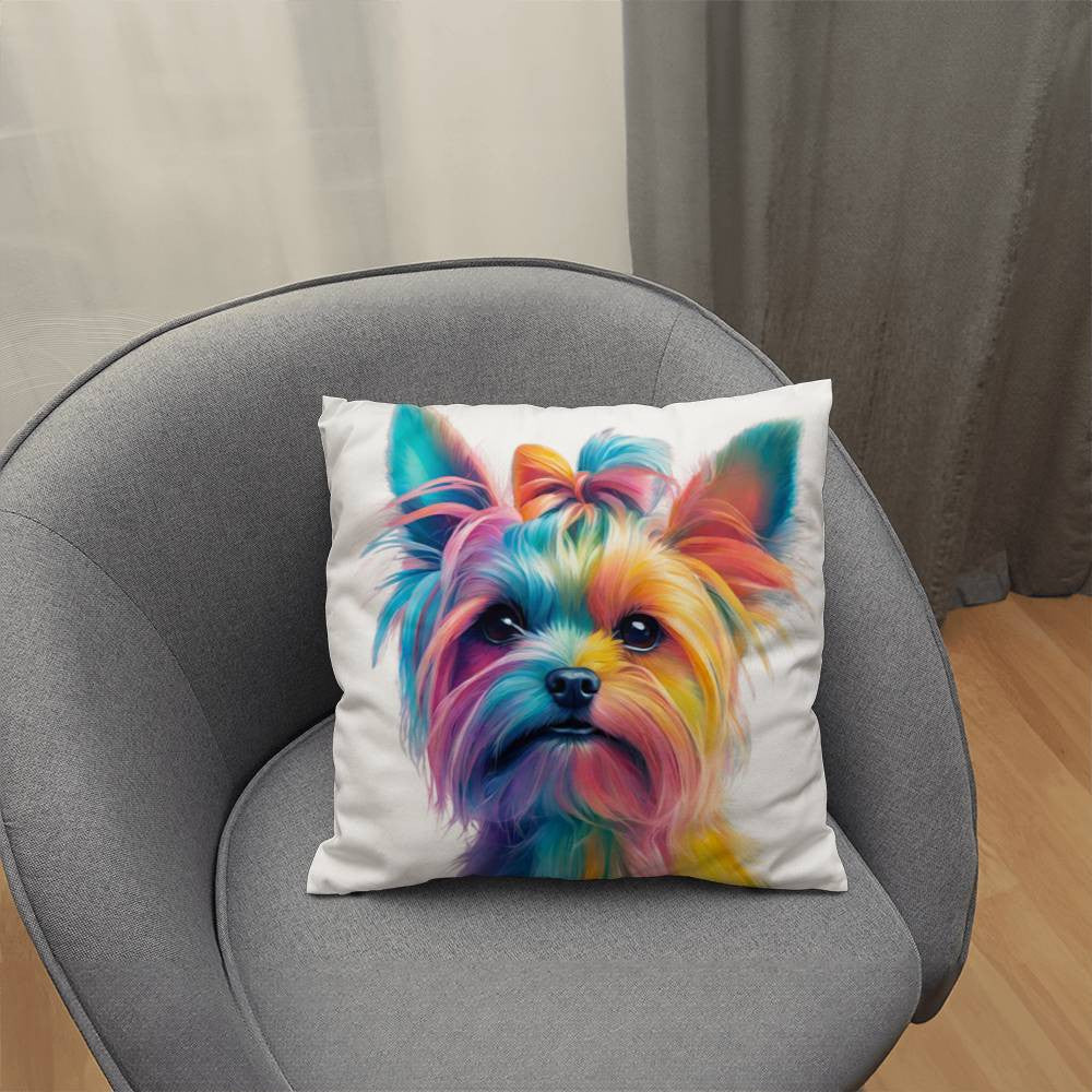 Watercolor Yorkie Throw Pillow in 5 sizes-[Heartfelt Family Gift]