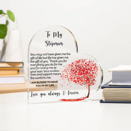 To My Stepmom Acrylic Heart Gift-[Heartfelt Family Gift]
