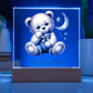 Teddy Bear Night Light, Boys Bedroom Decor, Nursery Room, Babies Room, Childs Nightlight, Babys nitelight, baby shower gift, Lighted Plaque Table Lamp-[Heartfelt Family Gift]
