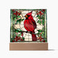Faux Stained Glass Cardinal Acrylic Plaque Memorial and Remembrance Gift for Loss of Loved One Home Decor for Cardinal Lovers Red Bird-[Heartfelt Family Gift]