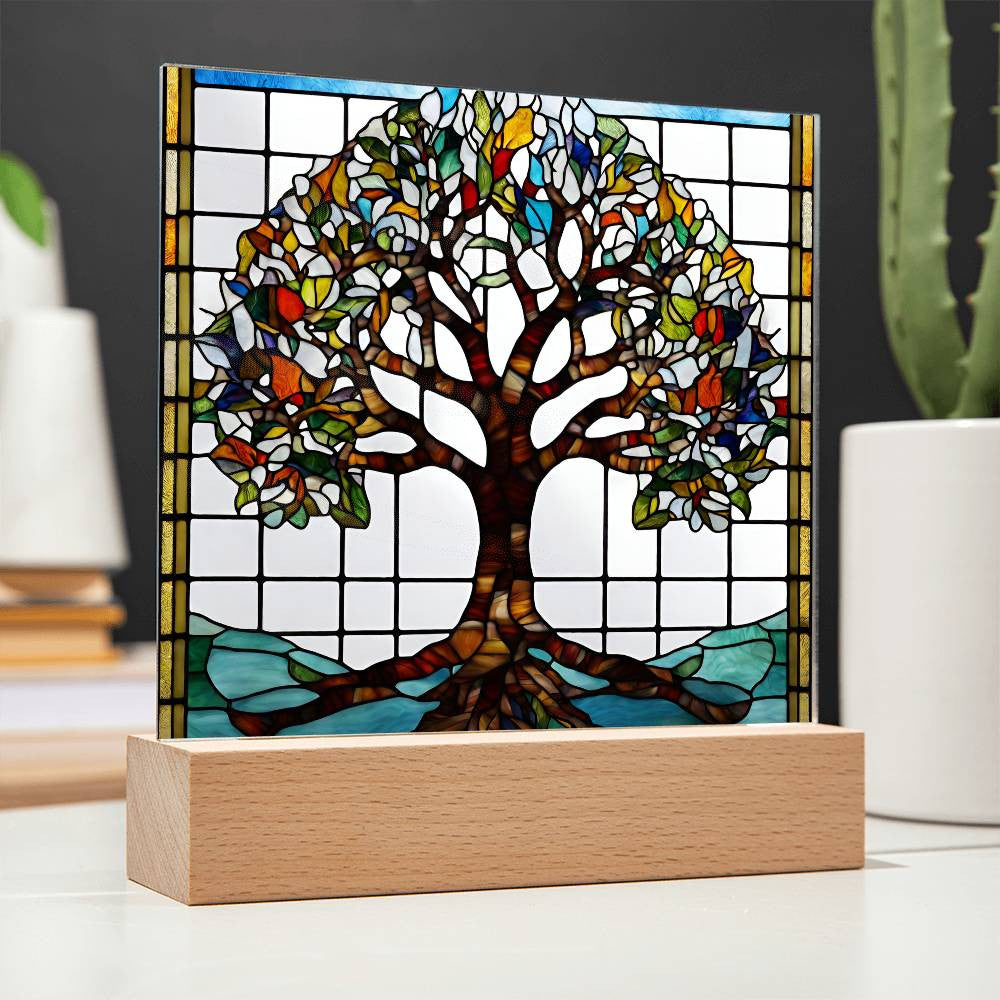 Tree of Life LED Plaque - Spiritual Home Decor Sacred Celtic  Christian Art Gift for Him or Her Born Again-[Heartfelt Family Gift]
