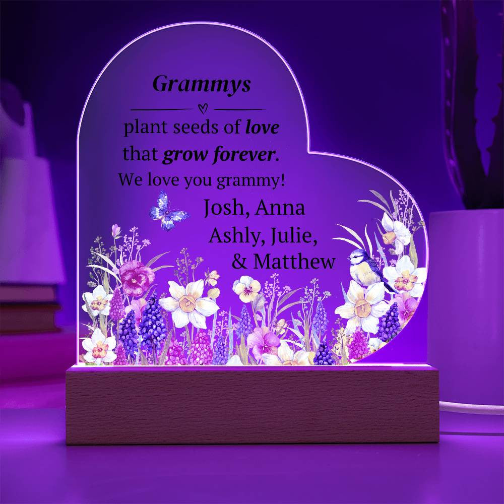 Grammy LED Heart Lighted Plaque-[Heartfelt Family Gift]