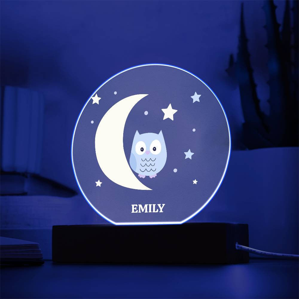 Owl Star and Moon Custom Name Night light-[Heartfelt Family Gift]