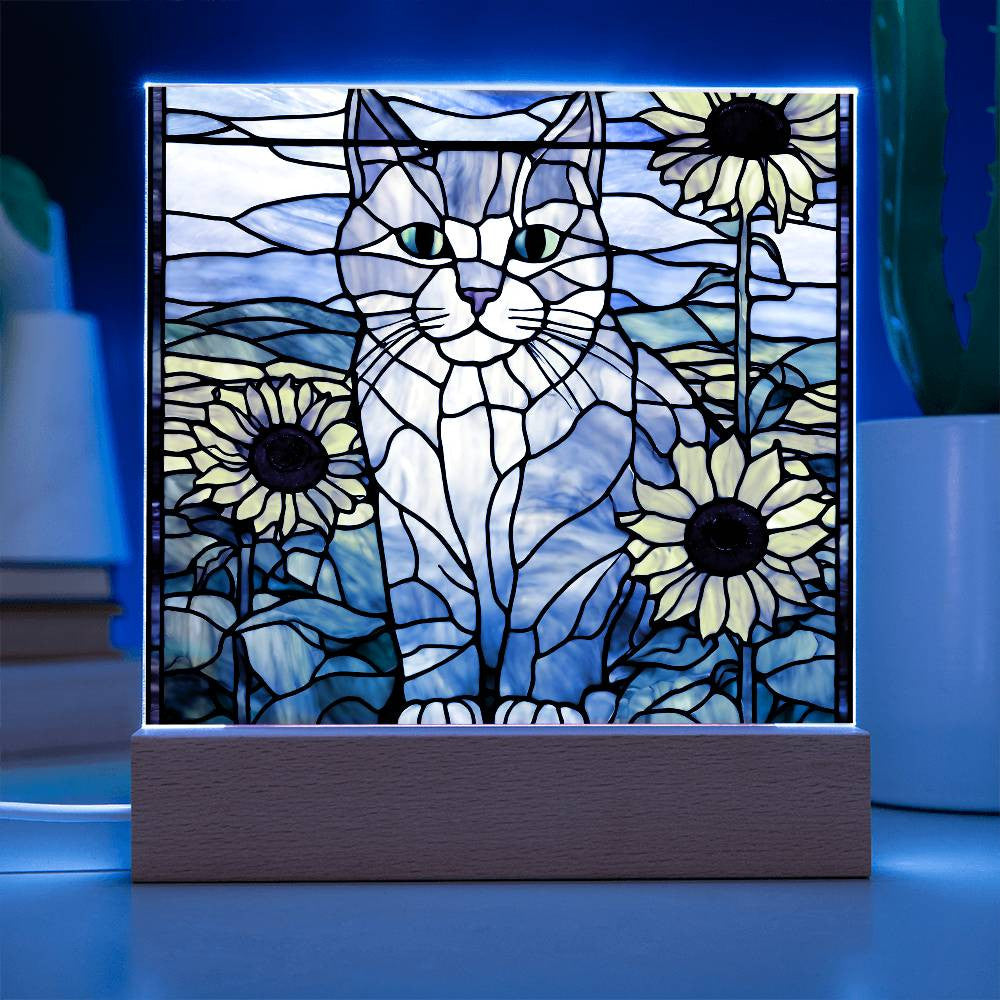 Cat Acrylic Sunflower Plaque - Perfect Gift for Cat Lovers and Home Decor-[Heartfelt Family Gift]