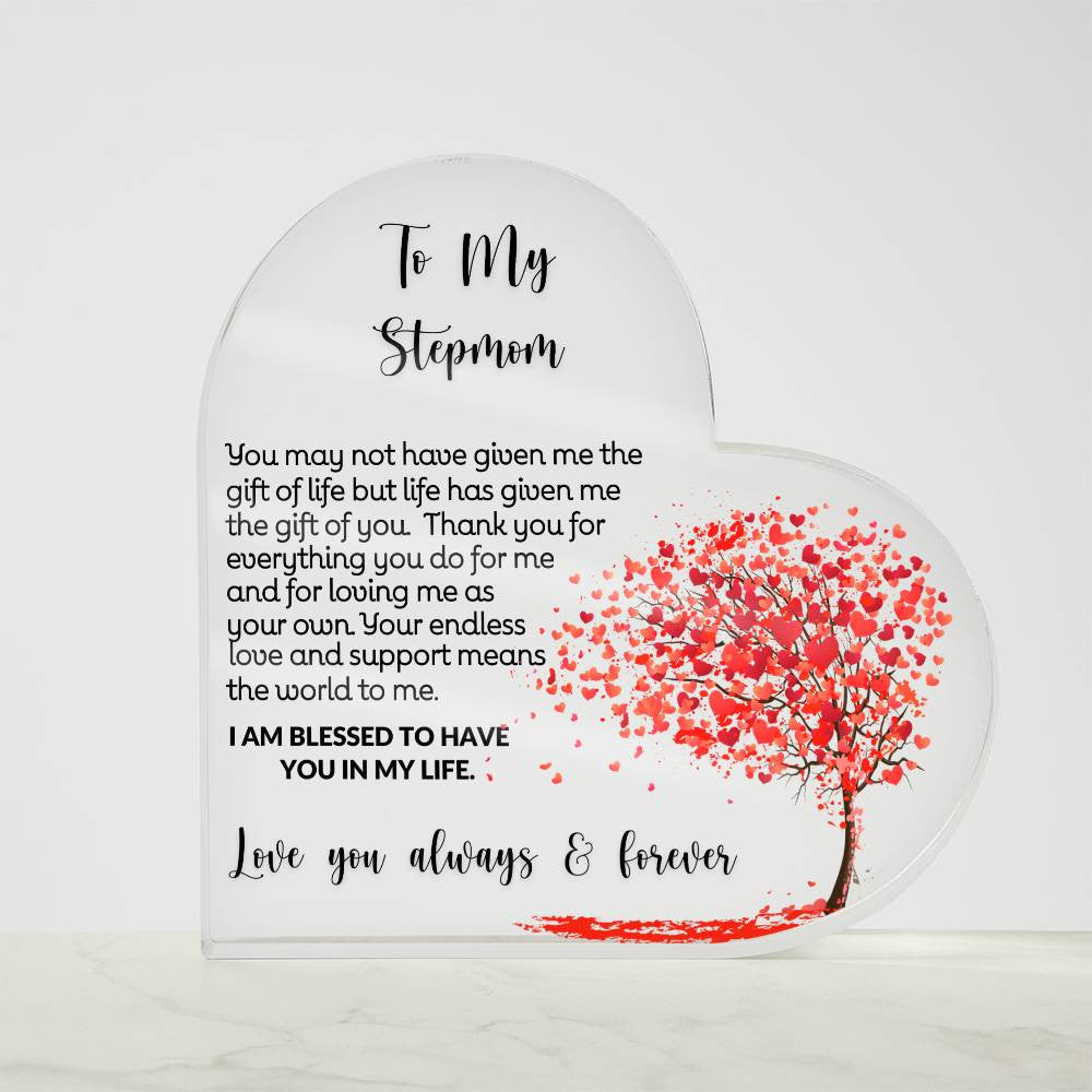 To My Stepmom Acrylic Heart Gift-[Heartfelt Family Gift]