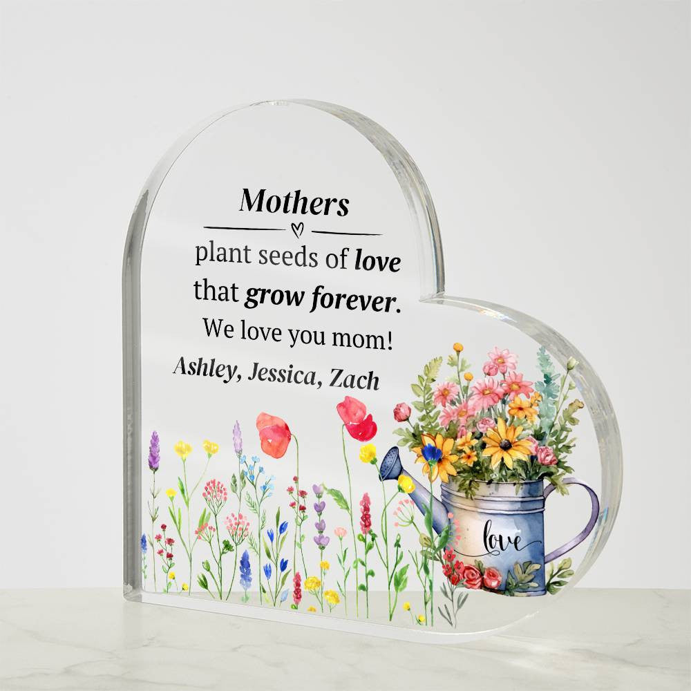 Mother Acrylic Heart Plaque Gift for Mom-[Heartfelt Family Gift]