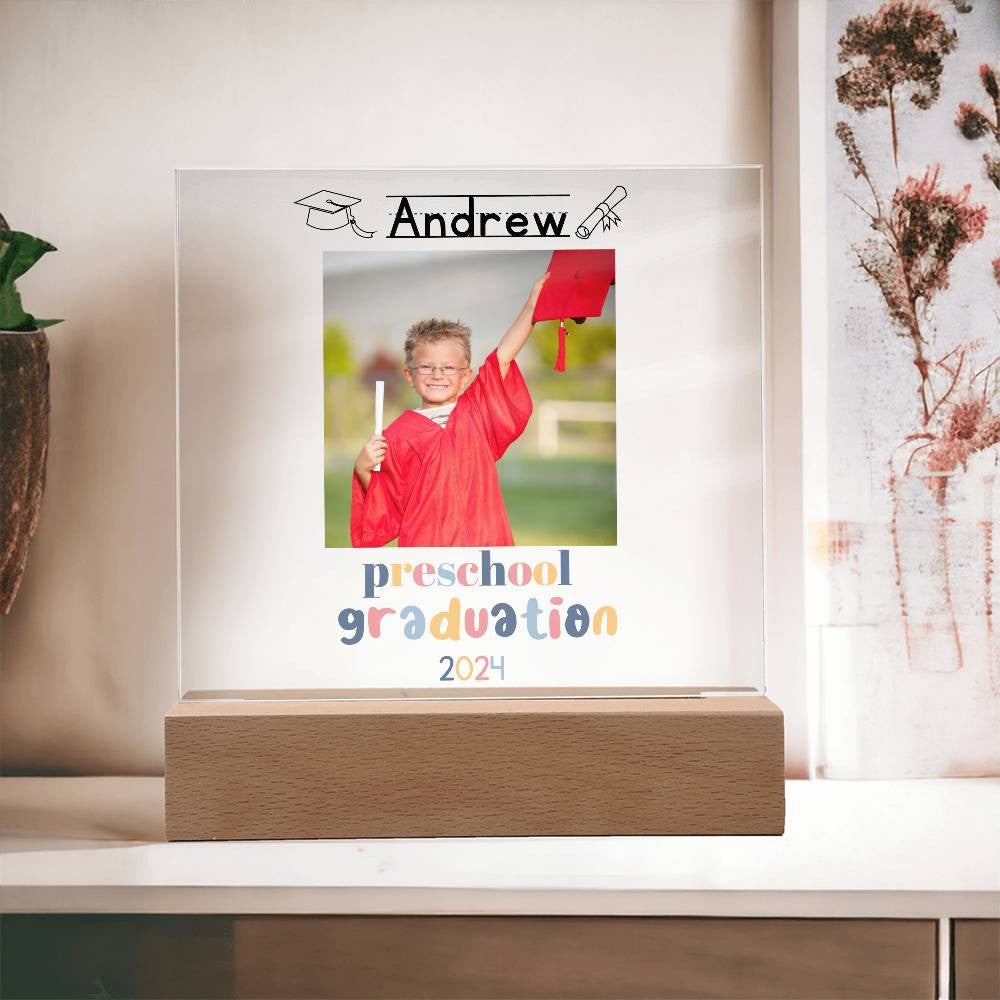 Preschool Graduation Lighted Acrylic Plaque-[Heartfelt Family Gift]