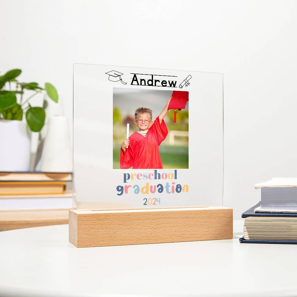 Preschool Graduation Lighted Acrylic Plaque-[Heartfelt Family Gift]