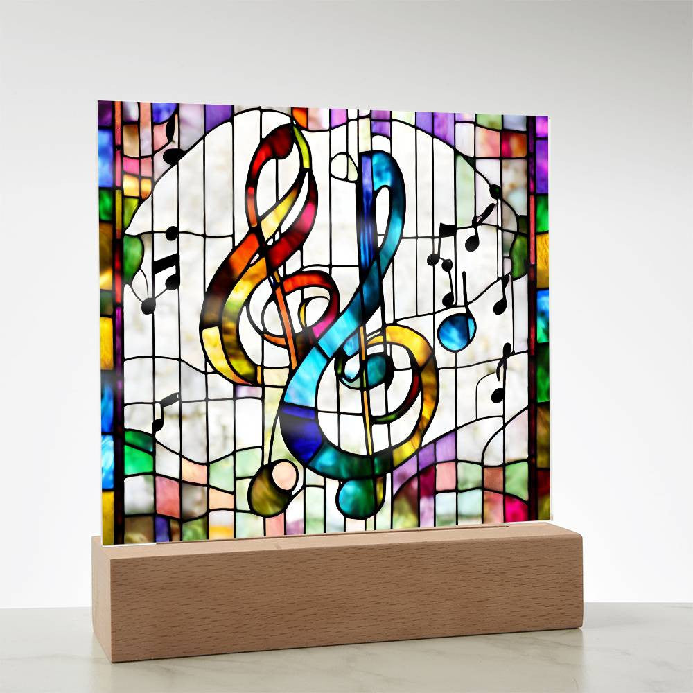 Music Notes Acrylic Sign  LED Plaque - Gift for Music Lovers Musicians and Piano Teachers  Wall Decor for Music Room - Music Key Sign-[Heartfelt Family Gift]
