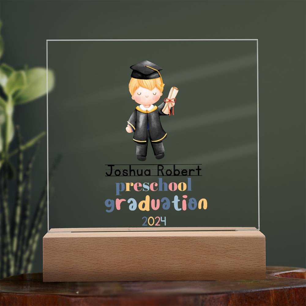 Personalized Preschool Graduation LED Plaque Gift-[Heartfelt Family Gift]