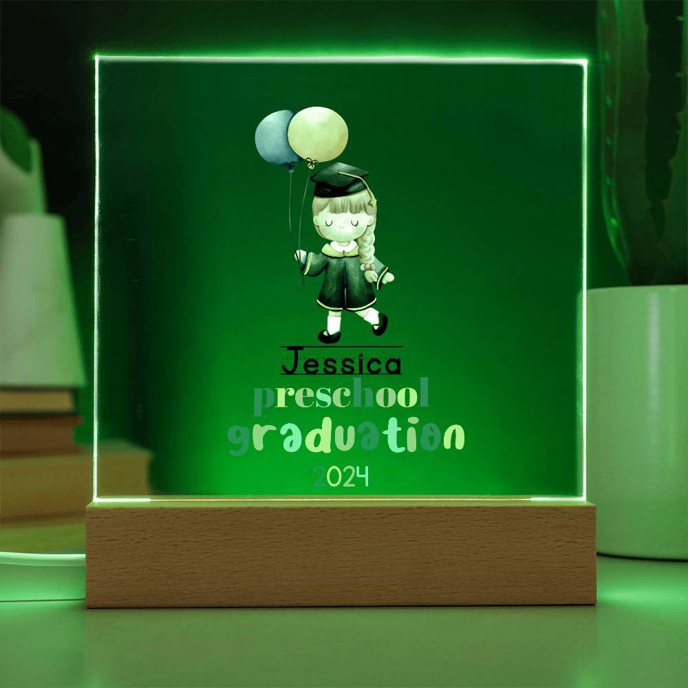 Personalized Preschool Graduation LED Plaque Gift-[Heartfelt Family Gift]