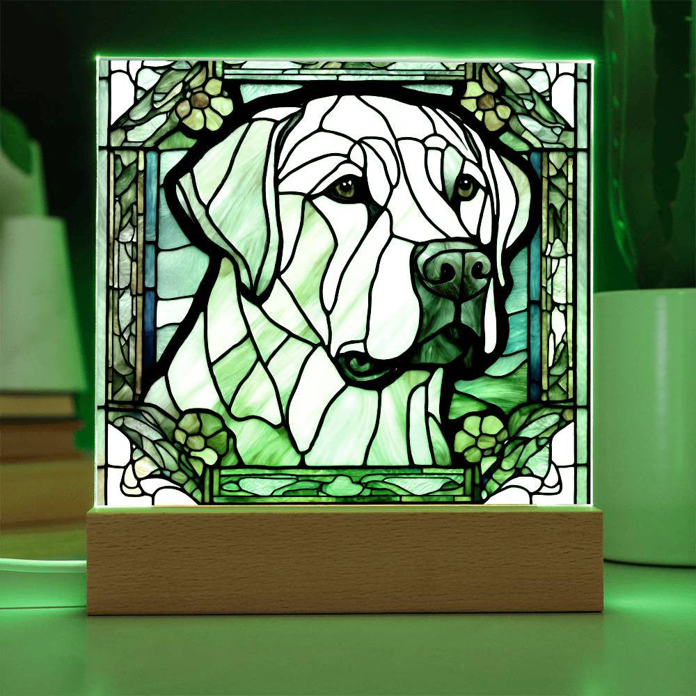 Cute Labrador retriever Acrylic Plaque, Lab Mom Gift, Housewarming gift for pet owner, Faux stained glass bedside lamp, Labdrador Decor, Birthday gift for lab Mom Labrador Lover-[Heartfelt Family Gift]