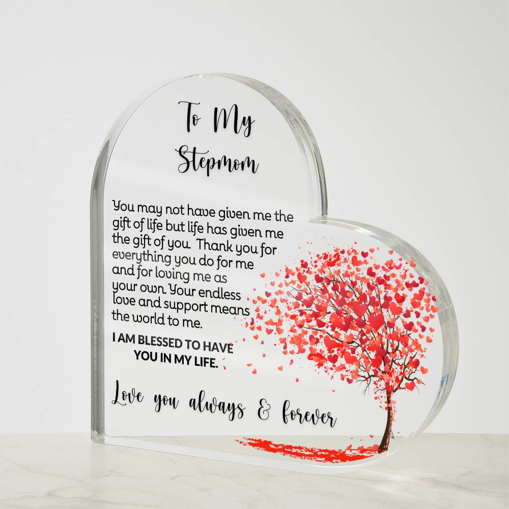 To My Stepmom Acrylic Heart Gift-[Heartfelt Family Gift]