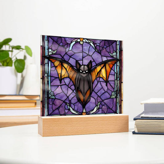 bat Acrylic Square Plaque-[Heartfelt Family Gift]