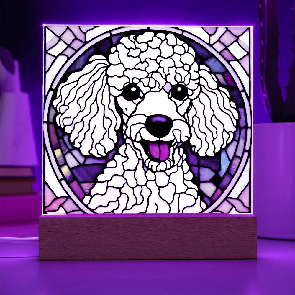 Corgi Dachshund Poodle Beagle Acrylic Plaque - Faux Stained Glass Design - Perfect Gift for Dog Lovers-[Heartfelt Family Gift]