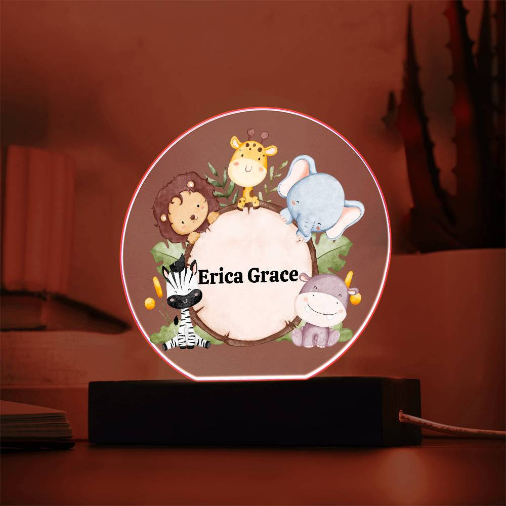 Jungle Animals Night Light,  1st Birthday, Safari birthday,  Jungle Baby Shower, Safari Nursery, Zoo animals, Baby Girl Nursery Decor-[Heartfelt Family Gift]