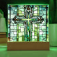 Biblical Cross Faux Stained Glass - Christian Religious Gift for Catholic 1st Communion Baptism and Loss of Loved Ones-[Heartfelt Family Gift]