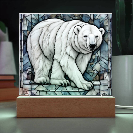 Polar Bear Acrylic LED Plaque-[Heartfelt Family Gift]