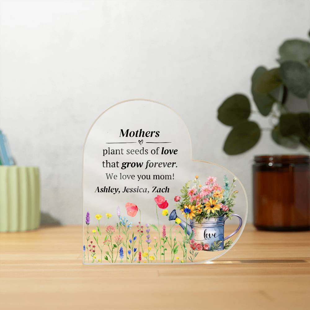 Mother Acrylic Heart Plaque Gift for Mom-[Heartfelt Family Gift]