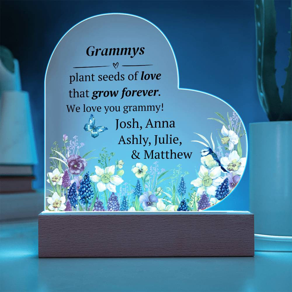 Grammy LED Heart Lighted Plaque-[Heartfelt Family Gift]
