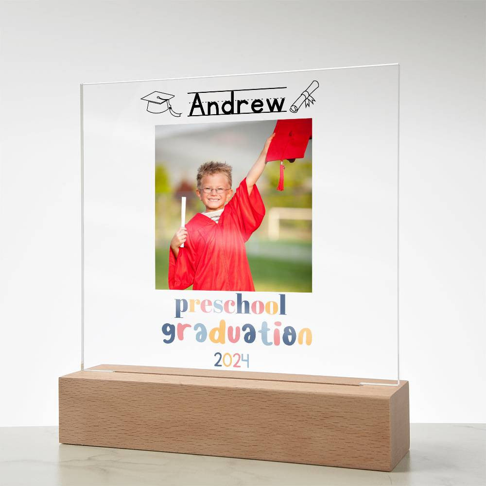 Preschool Graduation Lighted Acrylic Plaque-[Heartfelt Family Gift]