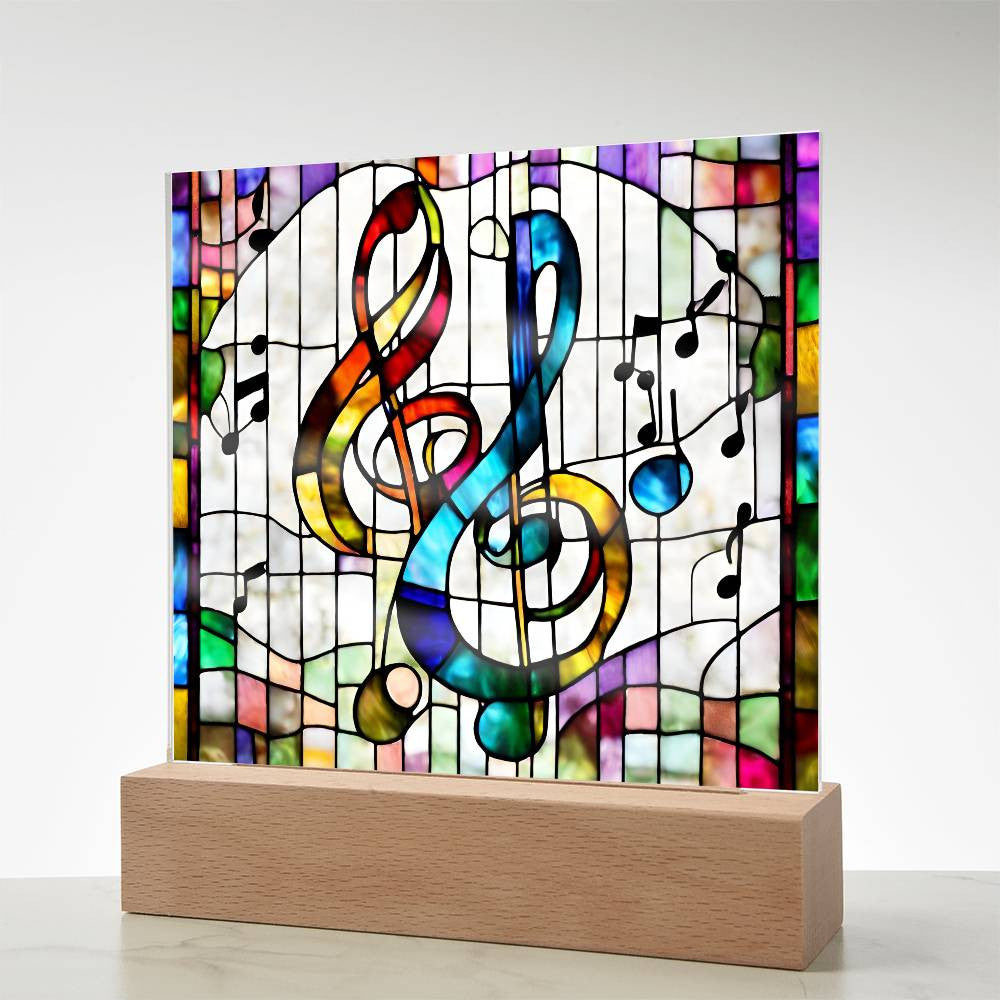 Music Notes Acrylic Sign  LED Plaque - Gift for Music Lovers Musicians and Piano Teachers  Wall Decor for Music Room - Music Key Sign-[Heartfelt Family Gift]