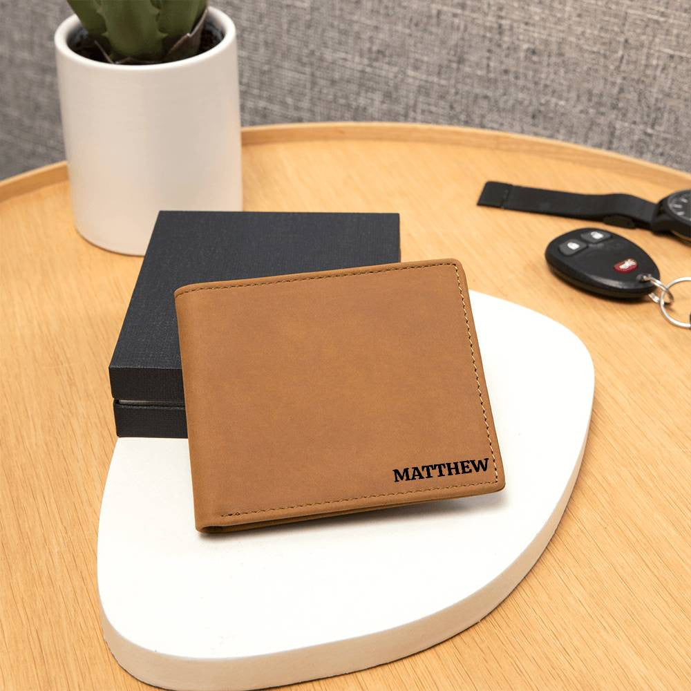 Personalized Men's Leather Wallet-[Heartfelt Family Gift]