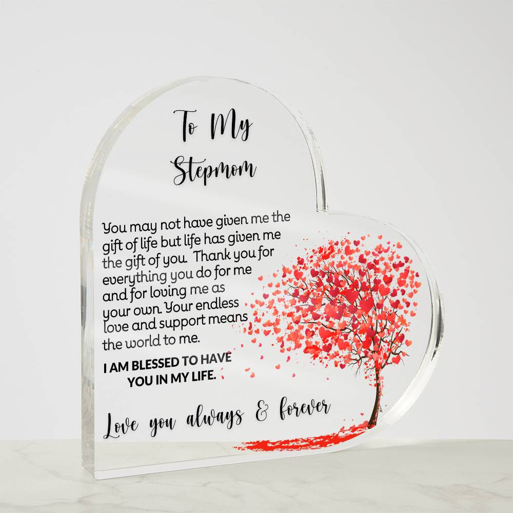 To My Stepmom Acrylic Heart Gift-[Heartfelt Family Gift]