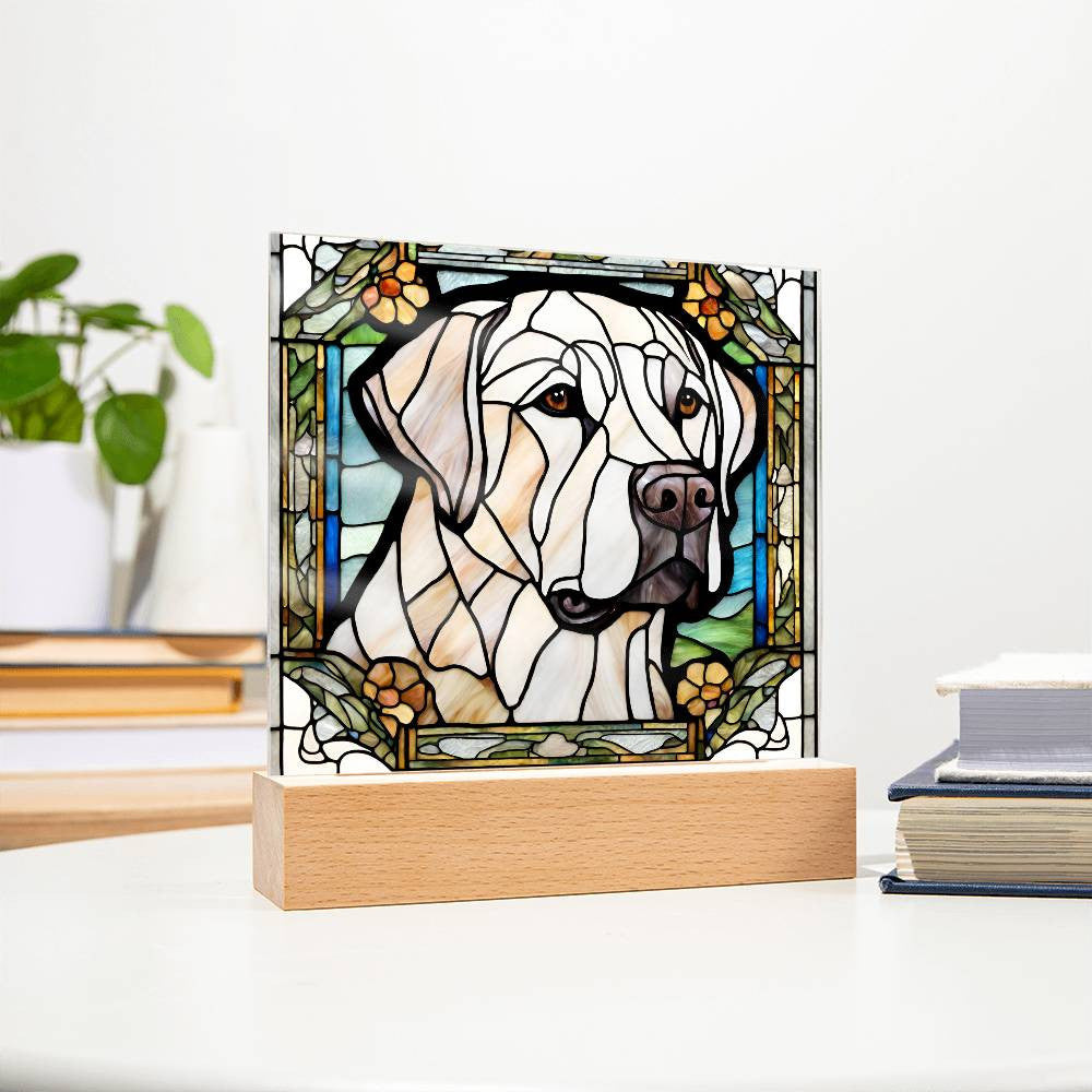 German Shepherd Faux Stained Glass Dog Nightlight - Perfect Gift for Dog Lovers  Bulldog Pug Golden Retriever - Room Decor-[Heartfelt Family Gift]