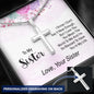 To My Sister -  I Don't Say It Near Enough - Engraved Stainless Steel Cross-[Heartfelt Family Gift]