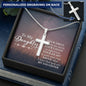 To My Daughter- Smile - Engraved Stainless Steel Cross-[Heartfelt Family Gift]