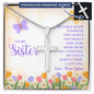 Sister - Distance Never Separates Two Hearts - Engraved Cross Necklace-[Heartfelt Family Gift]