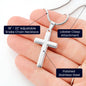 To My Daughter- Smile - Engraved Stainless Steel Cross-[Heartfelt Family Gift]