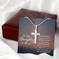 To My Daughter- Smile - Engraved Stainless Steel Cross-[Heartfelt Family Gift]