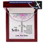 To My Sister -  I Don't Say It Near Enough - Engraved Stainless Steel Cross-[Heartfelt Family Gift]