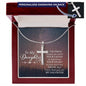 To My Daughter- Smile - Engraved Stainless Steel Cross-[Heartfelt Family Gift]