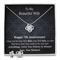 Wife 7th Wedding Anniversary Love Knot Necklace Earring Set-[Heartfelt Family Gift]