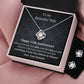 Wife 13th Wedding Anniversary Love Knot Necklace Earring Set-[Heartfelt Family Gift]