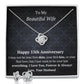 Wife 13th Wedding Anniversary Love Knot Necklace Earring Set-[Heartfelt Family Gift]